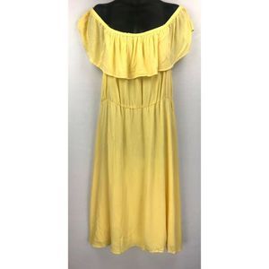 Charles Henry Off Shoulder Yellow Dress XXL